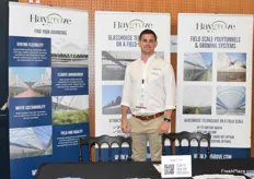 Tom Hurrell from Haygrove. The company supplies commercial polytunnels and substrate systems to more than 50 countries, and presents in Morocco its new solutions adapted to higher temperatures. The company also has its own production of fresh produce, including tomatoes.