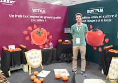 Maxime Guillaume from seed breeder Gautier Semences. The stand highlights the tomato varieties Domityla, Contygo and the newly introduced variety Vityla.