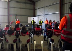 Mark Zahnlecker from Carbon Robotics explaining to delegates about the Laserweeder.