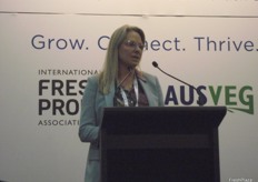 Justine Coates, Managing Director of Fruit & Vegetable Consortium presenting on "Partnering to Develop a National Strategy and Program to Grow Vegetable Consumption"