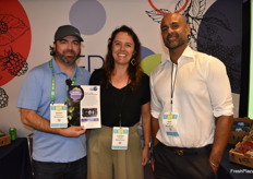 Jaysen Weidner, Laudan Chaffin and Jyoti Bhogal with Berry Fresh promote Sweet Karoline blackberries.