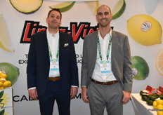 Michael Napolitano and Carson McDaniel with McDaniel Fruit Company have organic lemons and limes on display in the booth.