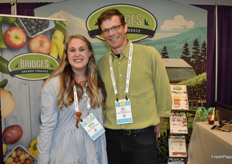 Sydney Fairchild and Ben Johnson with Bridges Organic Produce.