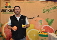 Jason Murray with Sunkist has organic Star Ruby grapefruit and lemons on display at the booth.