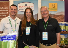 Michael Boskovich, Bridget Boskovich and Don Hobson with Boskovich Farms have lots of organically grown vegetables on display.