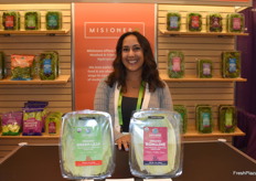 Hana Mohsin with Misionero shows organic green leaf lettuce as well as organic romaine lettuce.