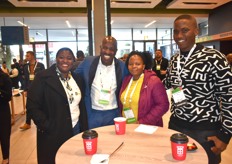 Noxolo Mabuza of the Johannesburg Fresh Produce Market with the CEO Sello Makhubela and colleague Lesego Seyama in conversation with Bolelireng Shinners of the RSA Group.