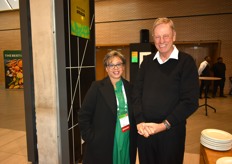 Transnet Group CEO Michelle Phillips with Professor Jan Havenga of the University of Stellenbosch.