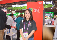 Sylvia Xu from the Jaguar Fresh office in their China office called Leopard Fruit, says they import from South America and other countries and sell in China and South Asia. She attended the show to meet suppliers from all over the world.