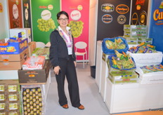 Sun Pacific's Elizabeth Martin showcased their table grapes, kiwi fruit and citrus, which they export to Asia from the U.S.