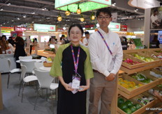 Vietnamese company Foscha exports tropical fruit around the world. Amy Huynh and Richard Phan were at the stand. 