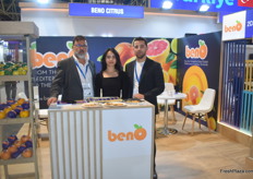 Osman Purcek, Gizem Okyay and Umut Purcek of Beno Citrus. They export citrus and various other fruits from Turkey to Russia and European countries.