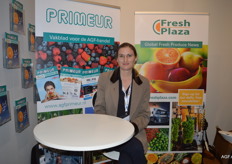 Emma Docquincourt from DeHaat, visiting the FreshPlaza stand.