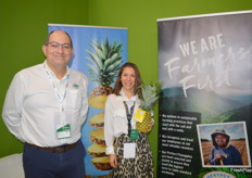 Chestnut Hill Farms LLC Francisco Arguedas and Adriana Garcia had a lot of interest at their stand due to the tight supply of pineapples in the market.