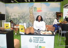 Amanda Carene Chogolou, Manager of AEAB, is an exporter of pineapples from Benin.