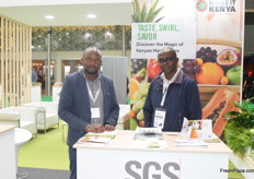 John Mungai and Wycliff Sunda, from SGS, are quality assurance specialists who monitor Kenyan exporters on behalf of their clients to ensure compliance with market regulations.