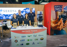 Marianela Rodriguez, Ben Lewis, Lauren Potter and Mark David with Sekoya Fruit. They brought a blueberry dispensing machine and your editor made sure to test it throughout the day, and it worked all day long