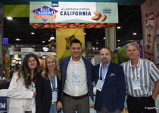 Kelsey Van Lissum, Karin Gardner, Jason Fong, Kevin Batt, and Carl Immenhausen with Oppy. The company recently started a partnership with Blue Diamond Growers, bringing new almond blends to retail produce departments. 