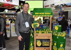 Dave Rooke with Wonderful Citrus by the seedless lemon stand. 