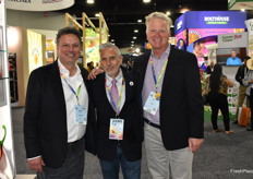 Bob Hartman with GrubMarket, and Craig Slate & JC Myers of SunFed were able to escape the booth and walk the show floor. 