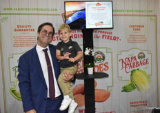 Steven Ceccarelli and his son Toni with Farm Fresh Produce are promoting North Carolina grown sweet potatoes. 