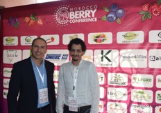 Amine Maataoui (right), soft fruit grower based in Agadir, with Mohammed Zniber from the Dutch company Royal Brinkman.