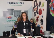 Jessica Baggiossi from the Italian company Pasquini & Bini. the company has just obtained a new patent for recycled and recyclable pots, which emit less heat and reduce water consumption.