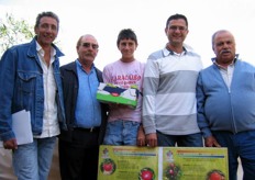 COVIL staff. From left to right: Mariano Di Mario, Giuseppe Guglielmi, Andrea Di Mario, Vito Vitelli, Filippo Di Natale. COVIL is a fruit tree nursery which is active in South-Italy and which owns exclusive rights on a new seedless lemon variety called Lemox.