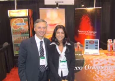 Salvo Laudani and Sara Grasso of Oranfrizer, that is selling Sicilian red flesh Tarocco Oranges with a Protected Geographical Indication in the USA.