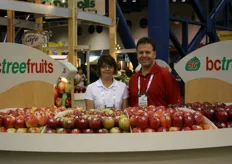 John Bayiannis of BC Tree Fruits and one of his colleagues