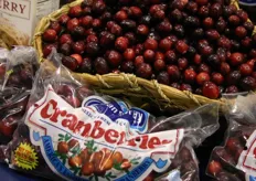 Cranberries of the new harvest in the booth of Ocean Spray