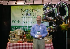 North Shore Greenhouses celebrated its 20th anniversary at PMA. On the photo sales manager Donald Souther