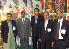 The delegates from Pakistan, with Ahmed Idrees Chohan of Chohan International on the far left, Habib Agha of M.A Links, Saleem Sadruddin (center), Shamon Sadiq, CEO of the Pakistan Horticulture Development & Export Board (PHDEB), and Younus Sandeela of AllAgro