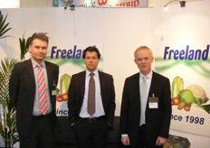 Jacco Gritter, Roel Ebbinge and Johnny Boorsma, sales staff of Freeland