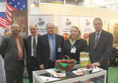 Jim Allen (left) of USA Apples, with colleagues Kristine A. Marceca (2nd from right) and Andrew Brown (far right), and Steven Justis of Vermont Agriculture and Don ARmock of Riveridge Produce visiting (2nd and 3rd from left).