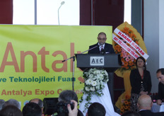 Server Seçer, general manager of the Antalya Expo Center at the opening of the exhibition.