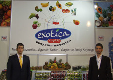 Gökhan Tümerdem (l) and his colleague of Tümerdem Agricultural products and foreign trading.