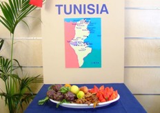 At entrance of the fair typical products of Mediterranean Basin Countries were exhibited. In this picture Tunisia and its products.