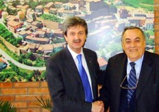 Giordano Conti, Mayor of Cesena shaked hands with Domenico Scarpellini, Chairman of Cesena Fiera.