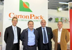 A delegation of CARTON PACK. From left to right: Francesco Bianco, Gianni Leone, Giuseppe Leone, Michele Lozupone.