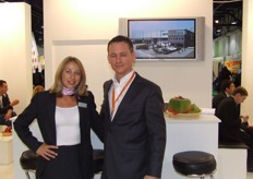 Alexport again: At the background a picture of their brand new office and premises. Laura Brouwer and Arno Folkerts.