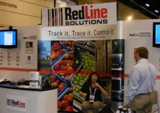The booth of RedLine Solutions. Warehouse Management Asset Tracking, Inventory Control Wireless Networks Mobile Computers and Printers, Compliance Labeling (RFID, Bar Code, Direct Part Marketing) Product Labeling