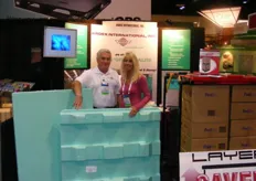 "Airdex International presenting their "Green Pallets". On the left Vance L. Seagle and next to him Shelley Goshorn."