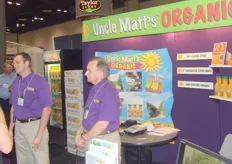 The booth of Uncle Matt's Organic.