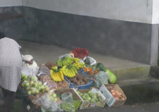 Fruit and vegetable stand alongside the road