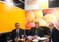 "the "charming" and accommodating representatives of ASEPOP Naoussa- Greece, lead by Mr. Vassilios Bugas (middle), Sales Manager"