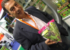 Alion From Cyprus. Represented by Philip philippou Marketing Manager. He is presenting their new package of Baby leaf mix which is tried out localy at the moment.