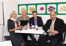 The booth of Gebr. de Mooij Amsterdam represented by José Sanz (r), Danny de Mooij with their Russian colleagues