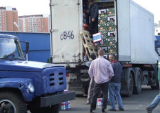 again every inch of the truck is used for distrubution further into Russia.