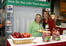 Kristine A. Marceca on the left promoting USA Apples with a colleague